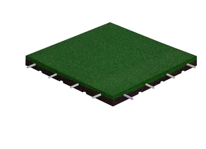 RUBBER PLATE FOR SQUARE 50X50CM THICKNESS 35MM COLOUR GREEN