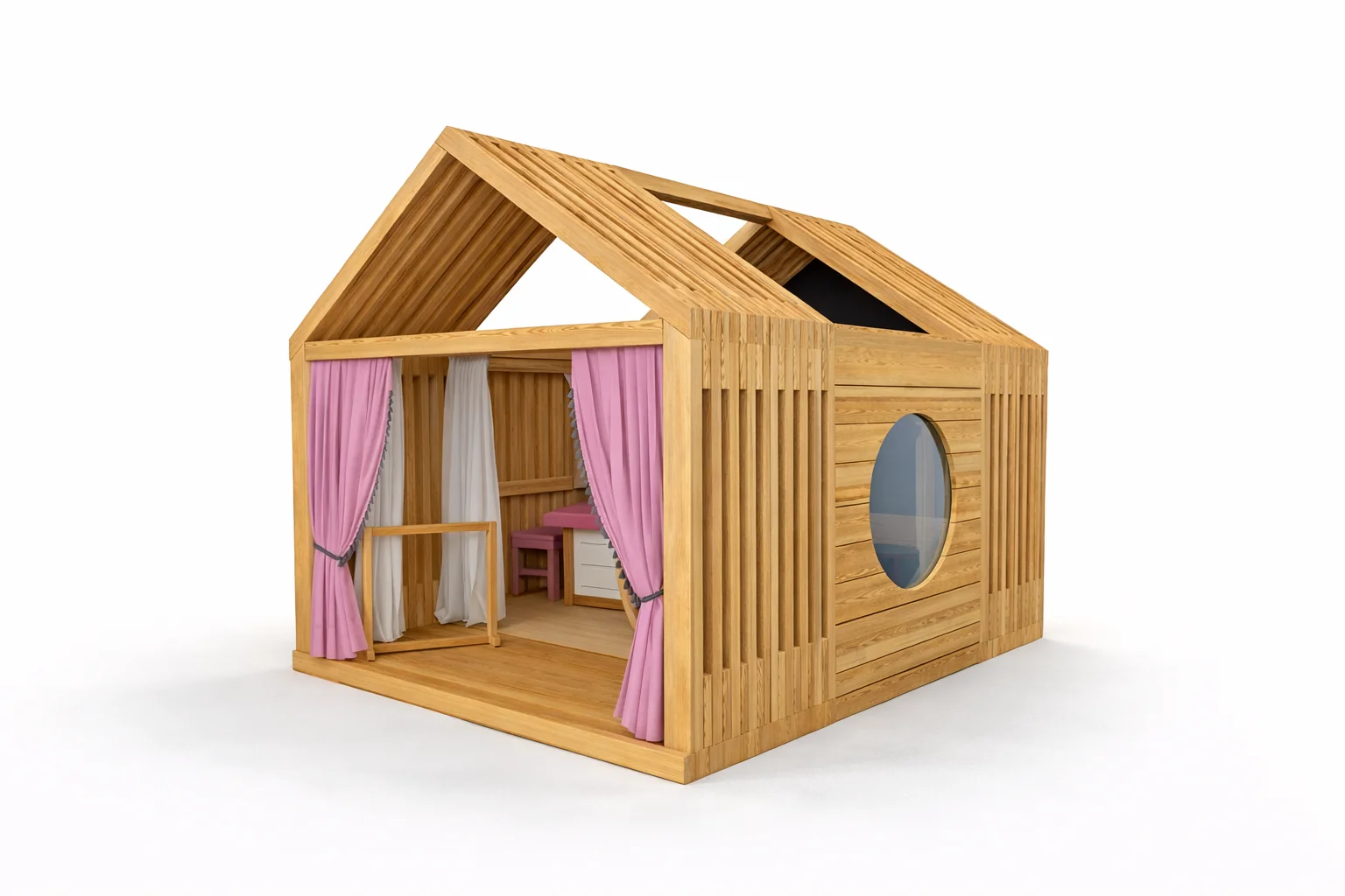 Domek XXL „Teatr” – drewniana scena i garderoba dla dzieci | MODULAKI - obrazek 3