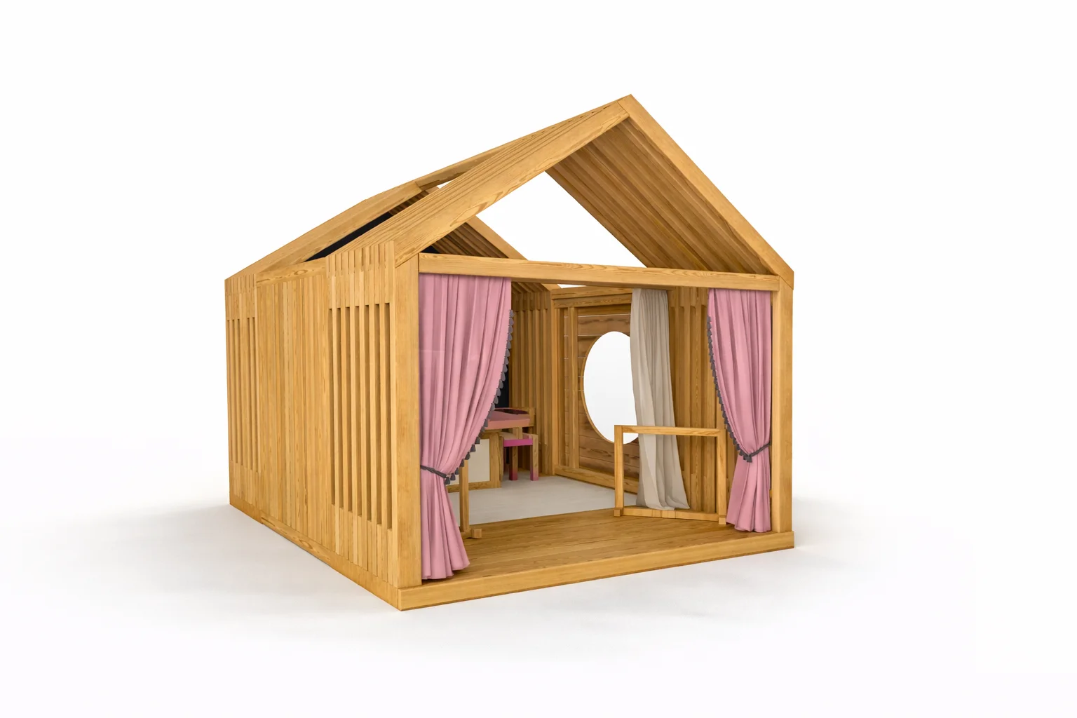Domek XXL „Teatr” – drewniana scena i garderoba dla dzieci | MODULAKI - obrazek 2